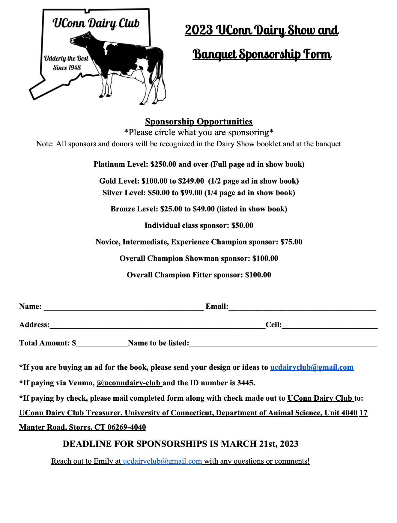 Dairy Show & Banquet Dairy Club